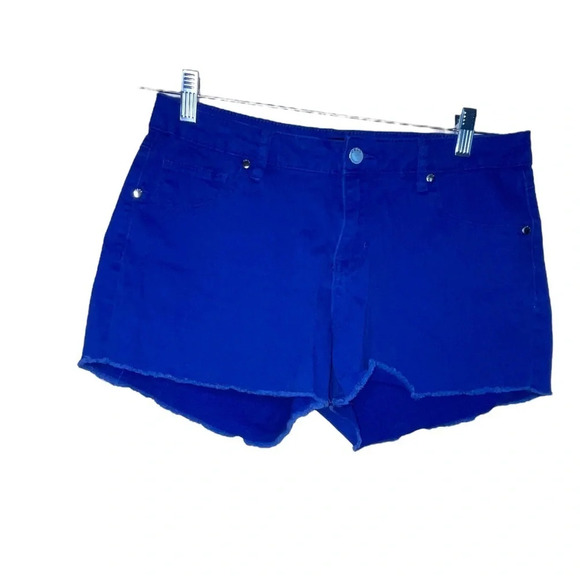 Bebe Jeans Cutoff Short Royal Blue Women’s size 30 Rhinestones - Picture 1 of 6